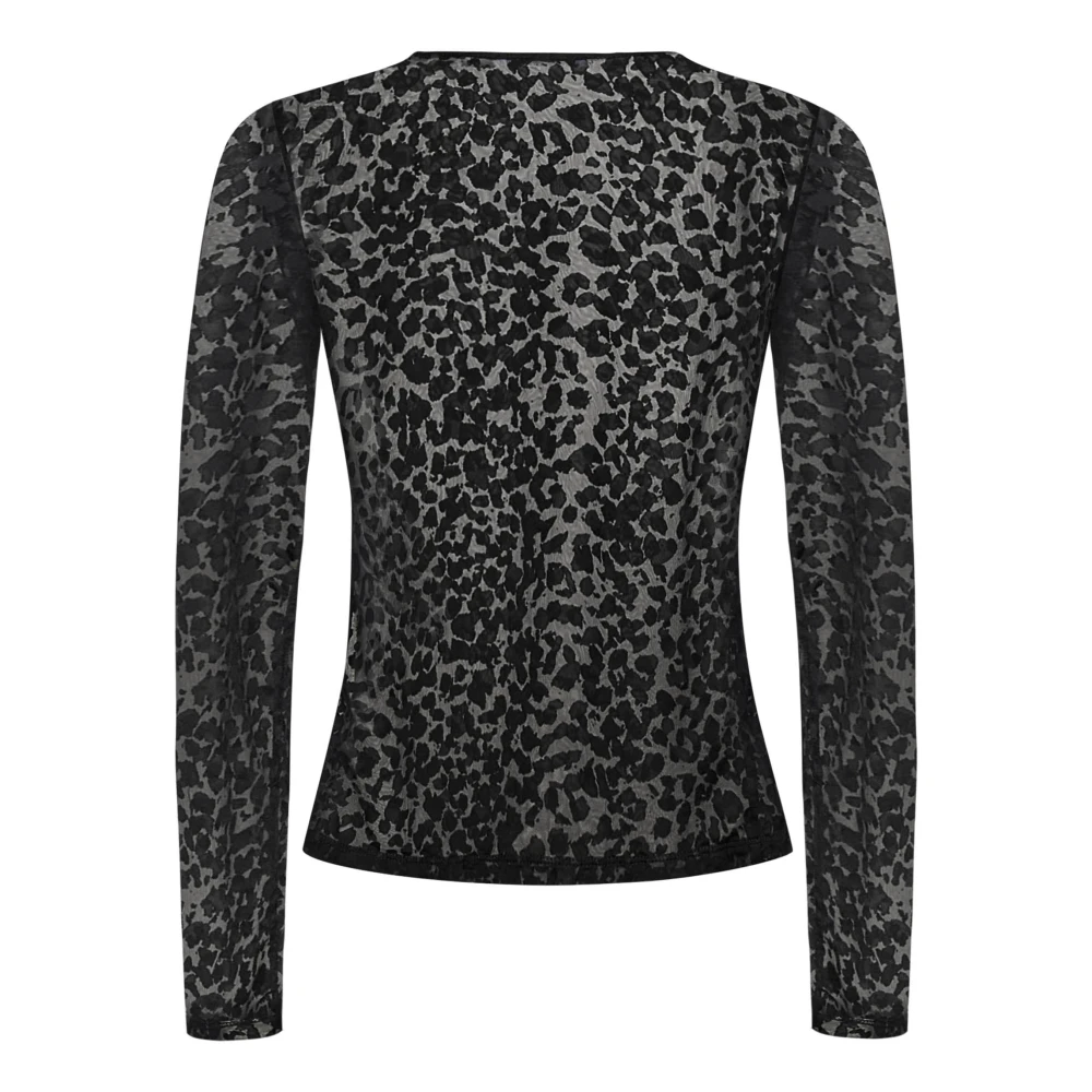alexander mcqueen Zwart Luipaardprint Topkleding Aw24 Black Dames