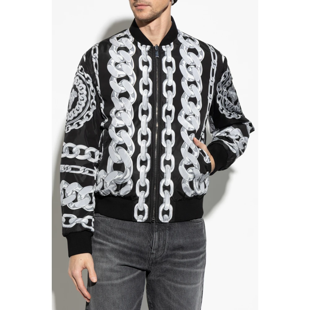 Versace Omkeerbare 'bomber' jas Black Heren