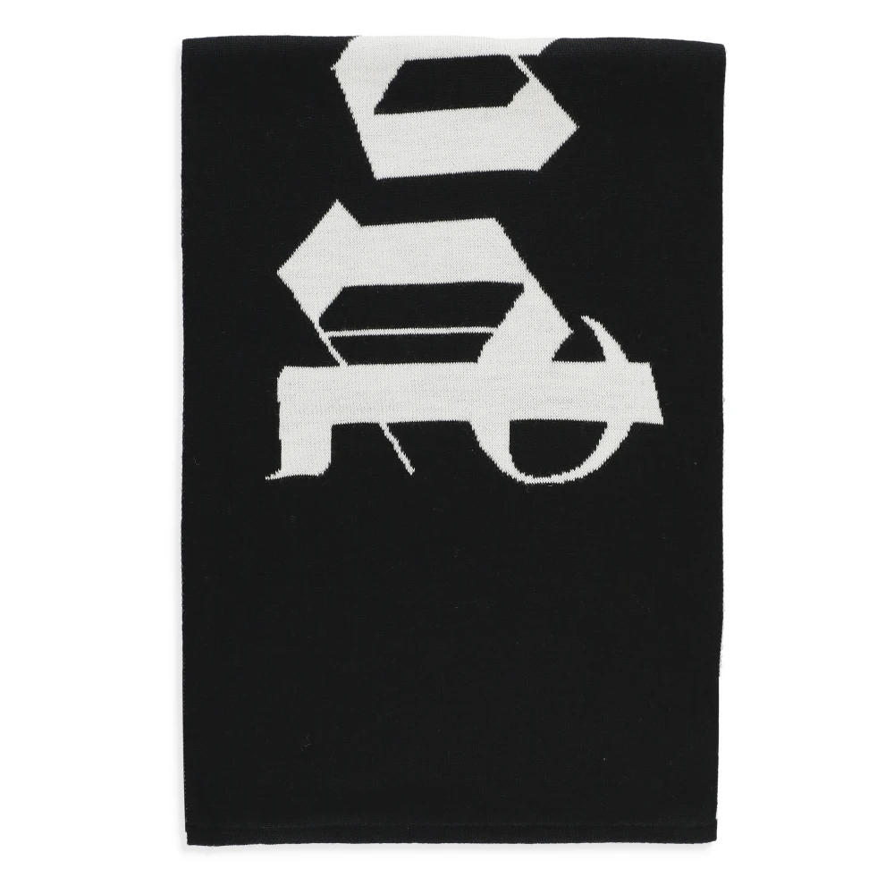 Palm Angels Wolmix Sjaal met Contrasterend Logo Black Heren