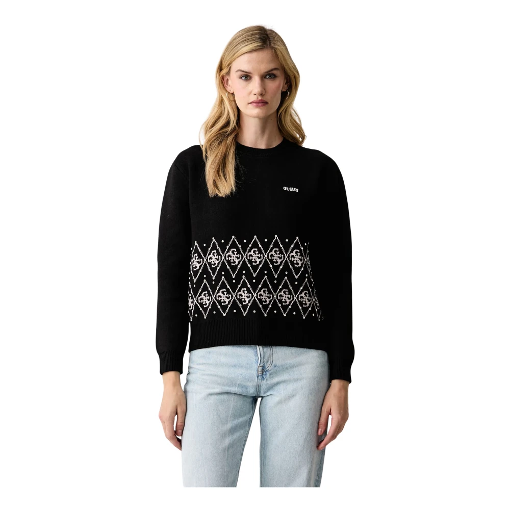Guess Damen Noir -Jacquard-Pullover Lily - Bild 2