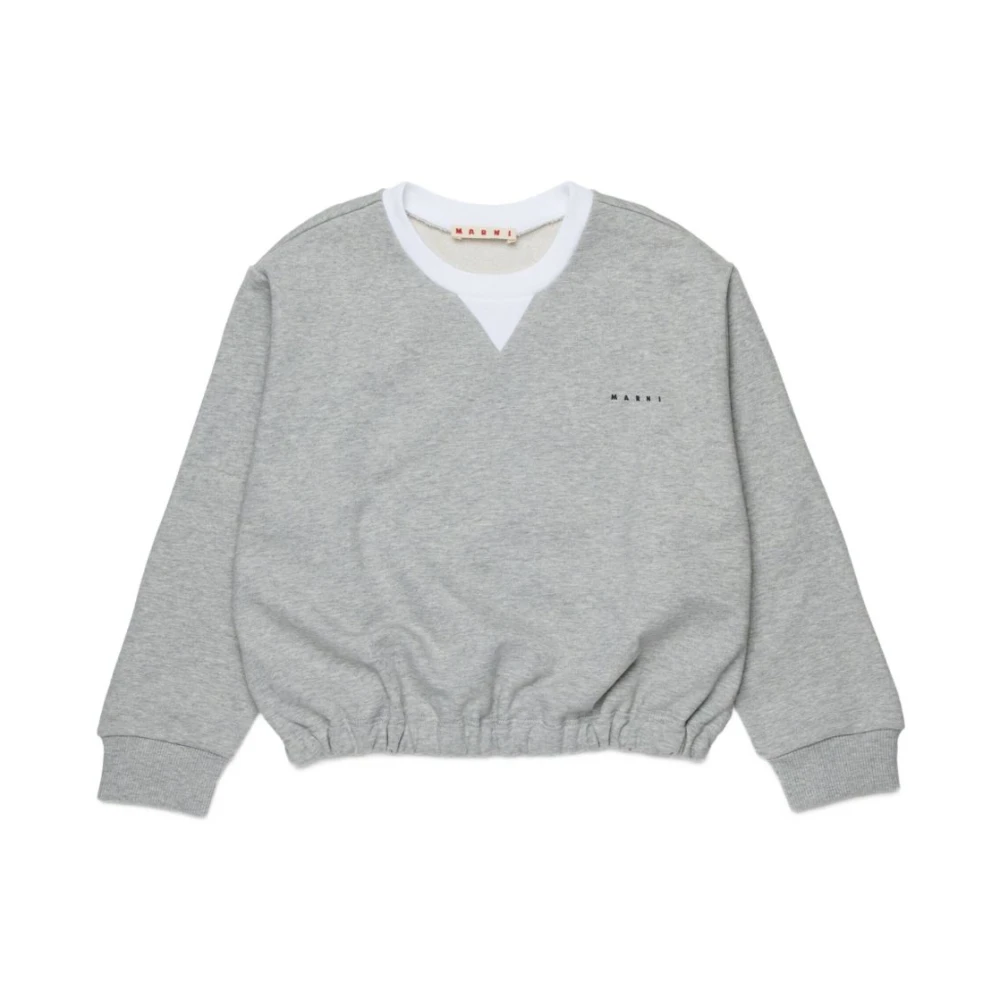 Marni Unisex Kids Gray Kids Sweatshirts, 8 Y, Crew-Neck Sweatshirt