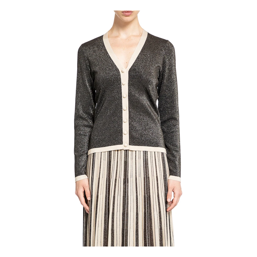 Zimmermann Metallic Gebreide V-Hals Vest Black Dames