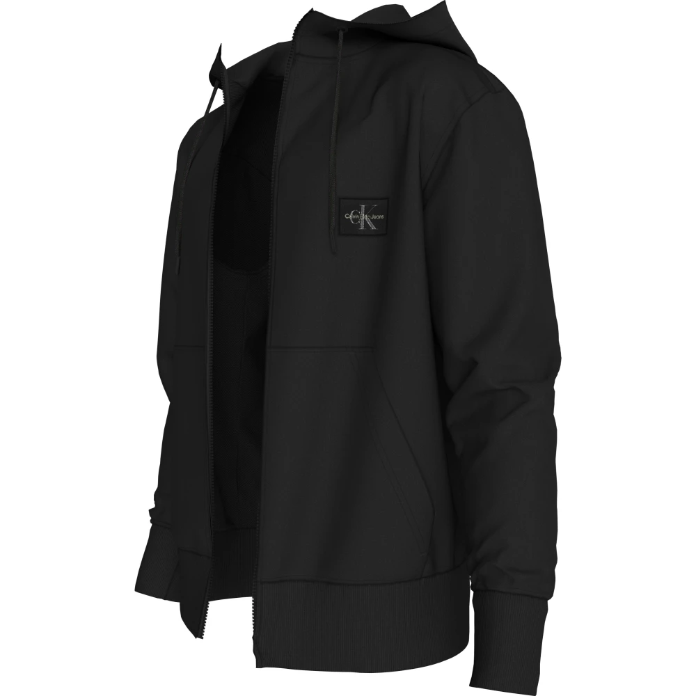 Calvin Klein Zwarte katoenen hoodie Black Heren