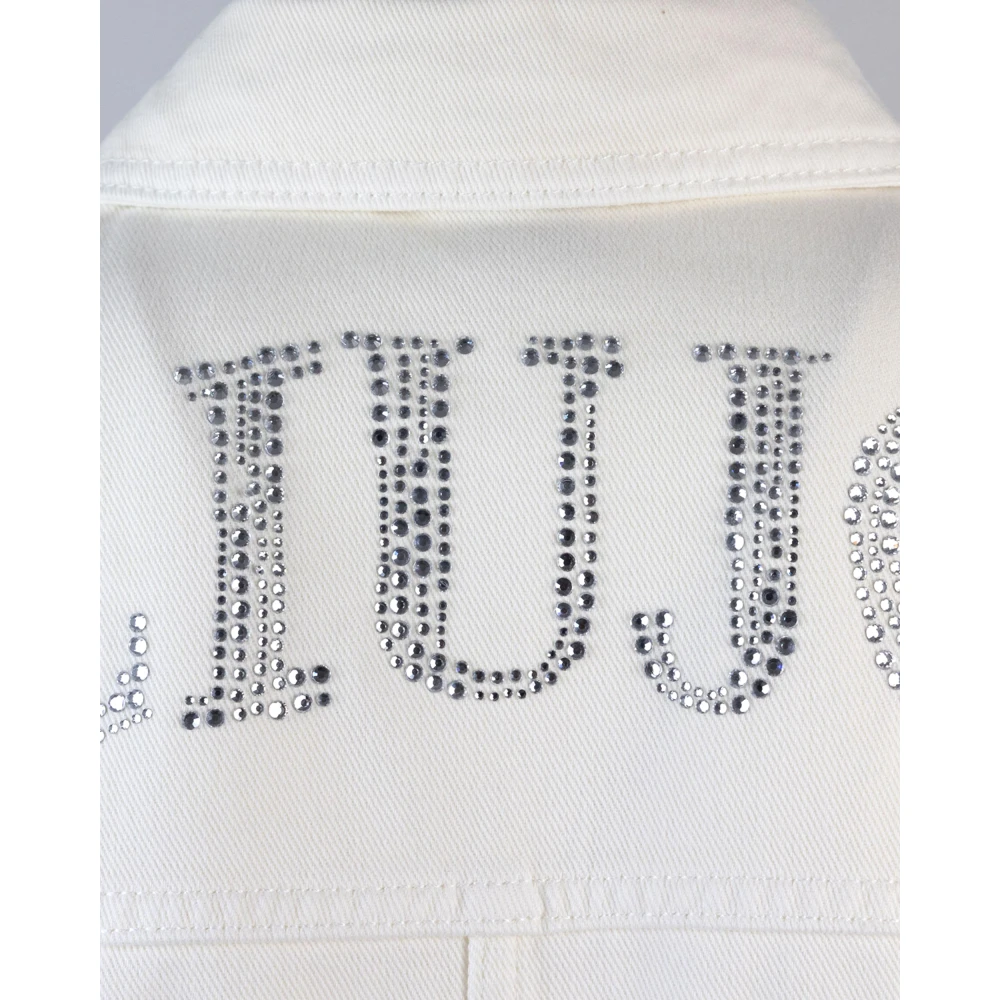 Liu Jo Witte Denim Overshirt Jack Franje Logo White Dames