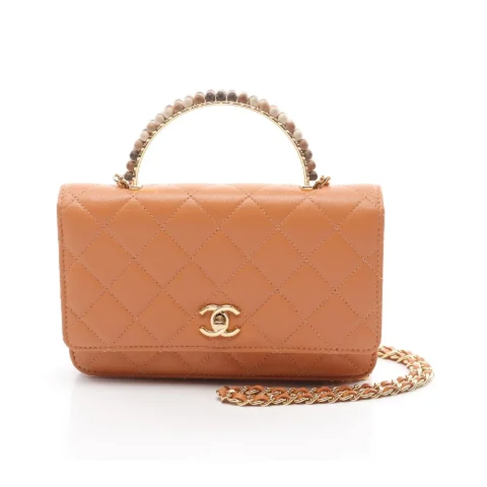 Chanel Vintage Pre-owned Leather chanel-bags Orange Dames