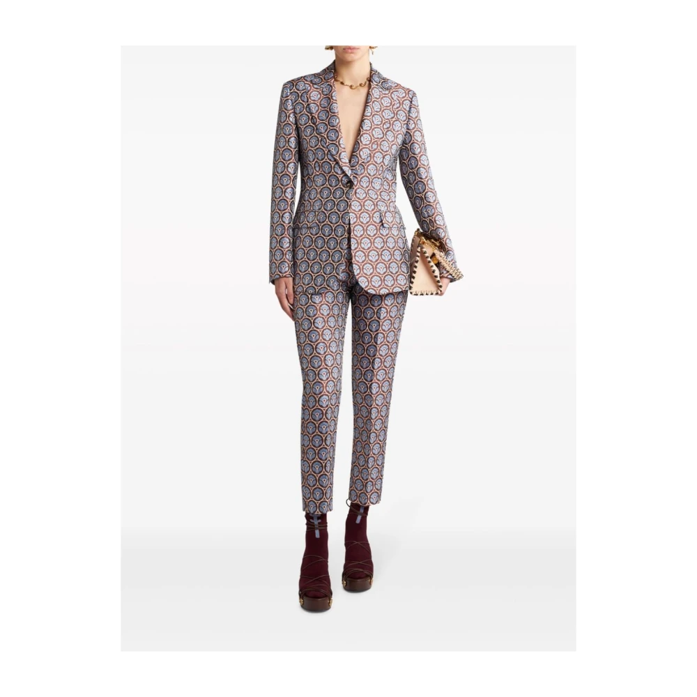 ETRO Bloemen Jacquard Broek Multicolor Dames