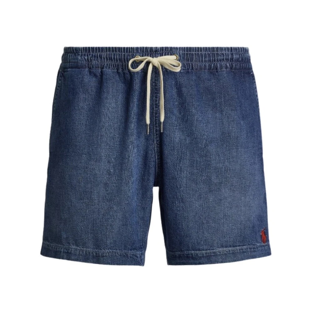 Denim Prepster Shorts med Elastisk Midje