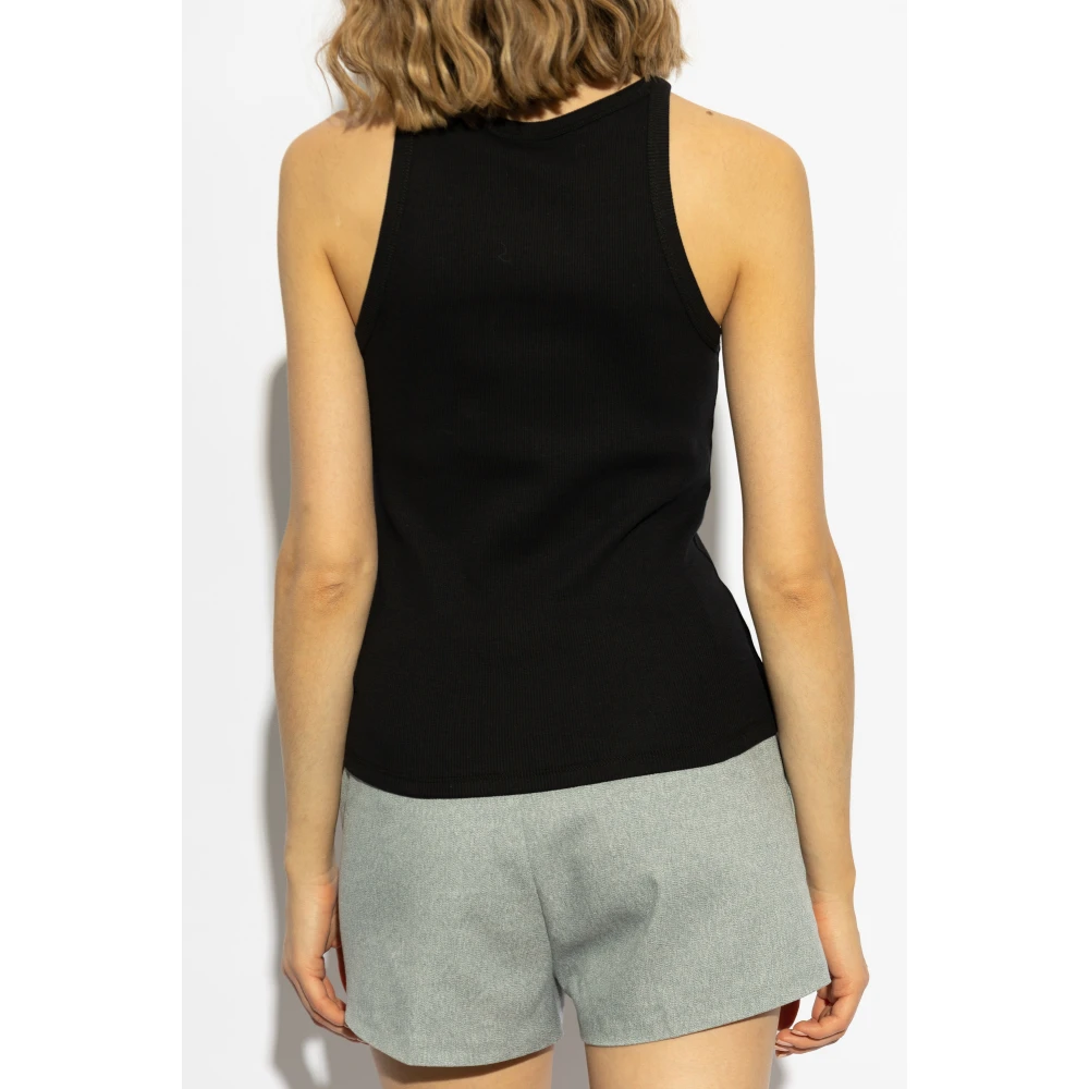 Gestuz Ribgebreide Top Black Dames