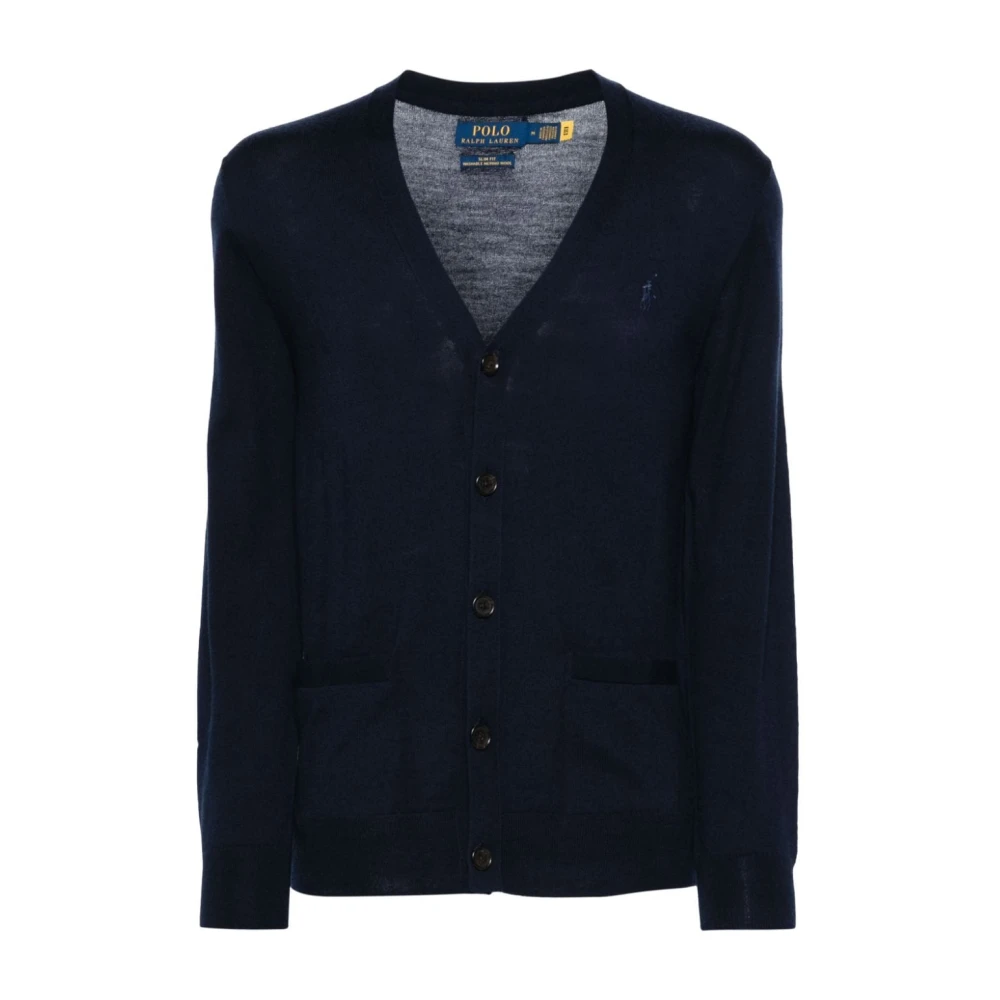 Ralph Lauren Fijngebreid Vest Blue Heren