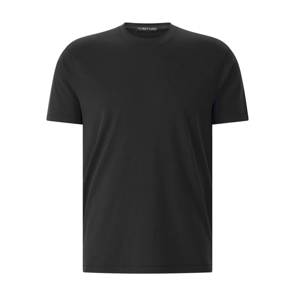 Tom Ford Mannelijk Zwart Tops Heren, 2XL, Katoen, Crewneck T-Shirt