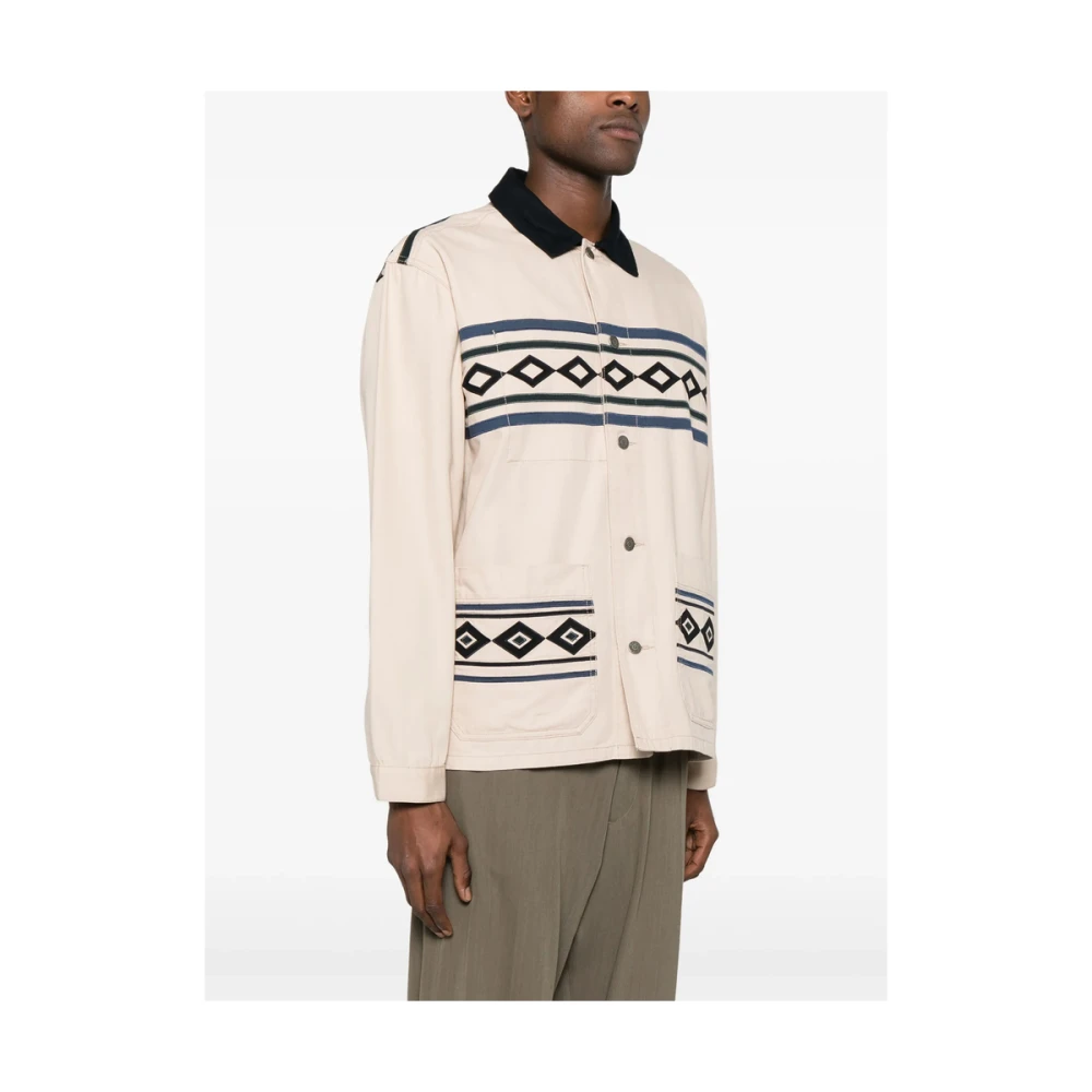 Maison Labiche Beige knoopsluiting buitenkleding met zakken Beige Heren