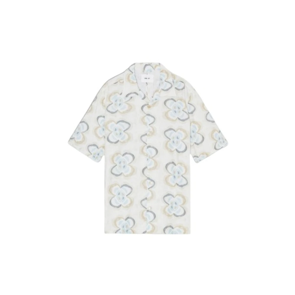 Nn07 Korte Mouw Hawaiiaanse Stijl Overhemd White Heren