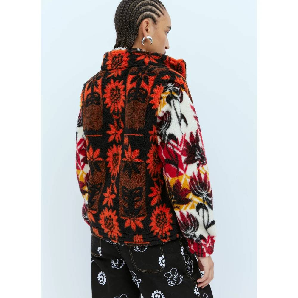 Chopova Lowena Sunflower Soft-Fleece Vest met Ritssluiting Orange Dames