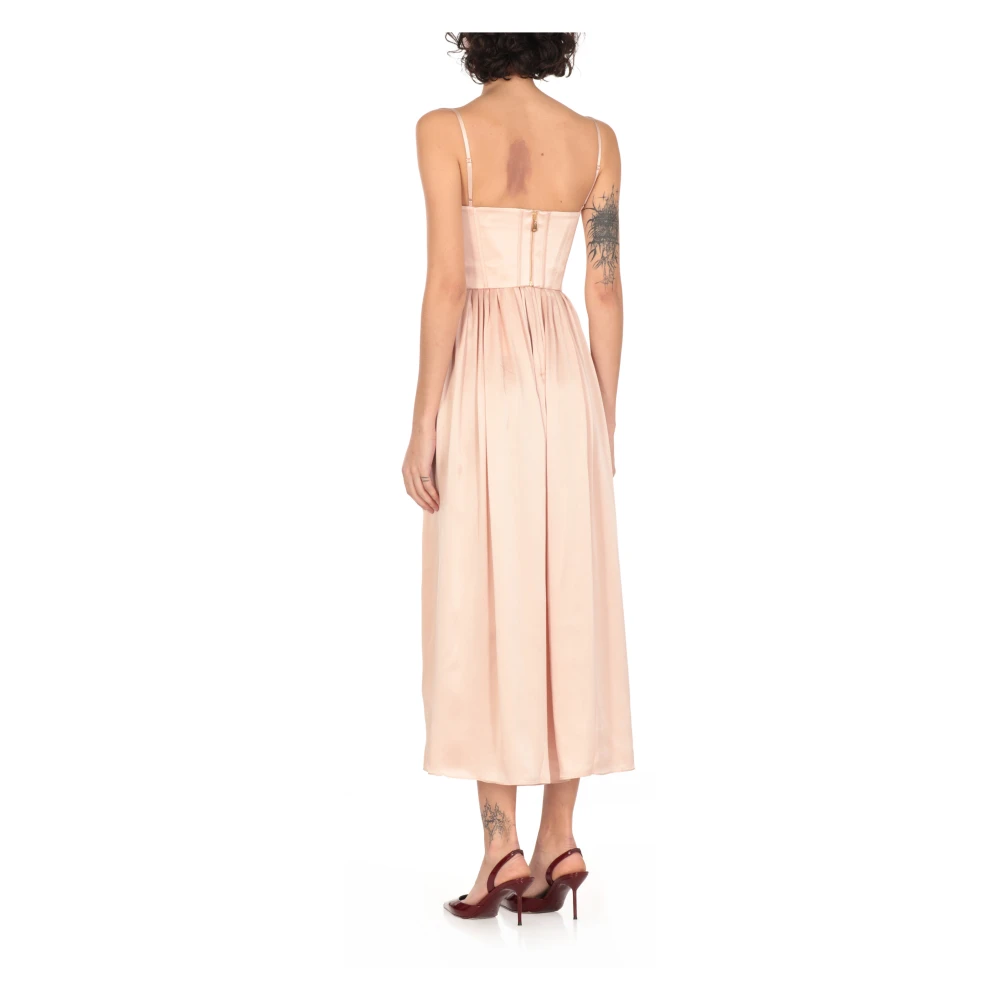 Zimmermann Roze Zijden Jurk met Wijde Hals Pink Dames