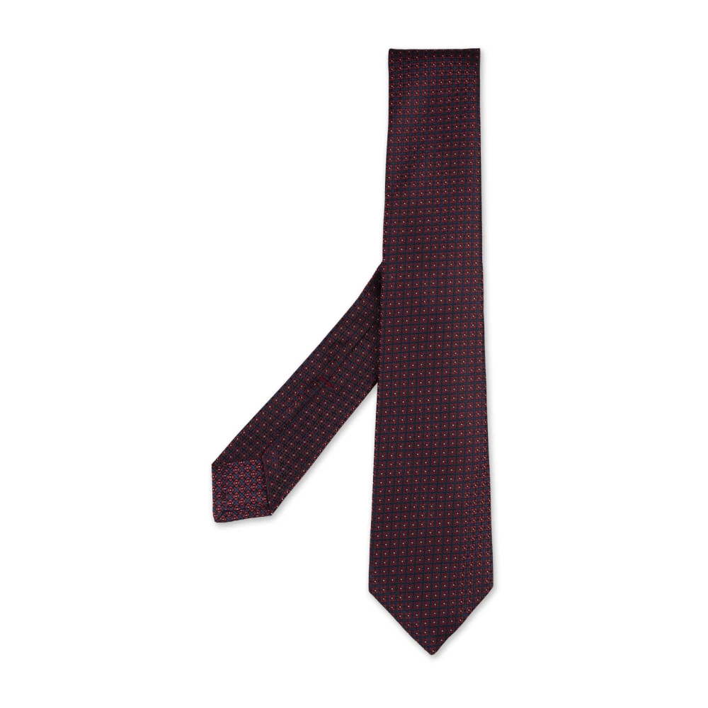 Kiton Blauwe Geometrische Zijden Stropdas Multicolor Heren