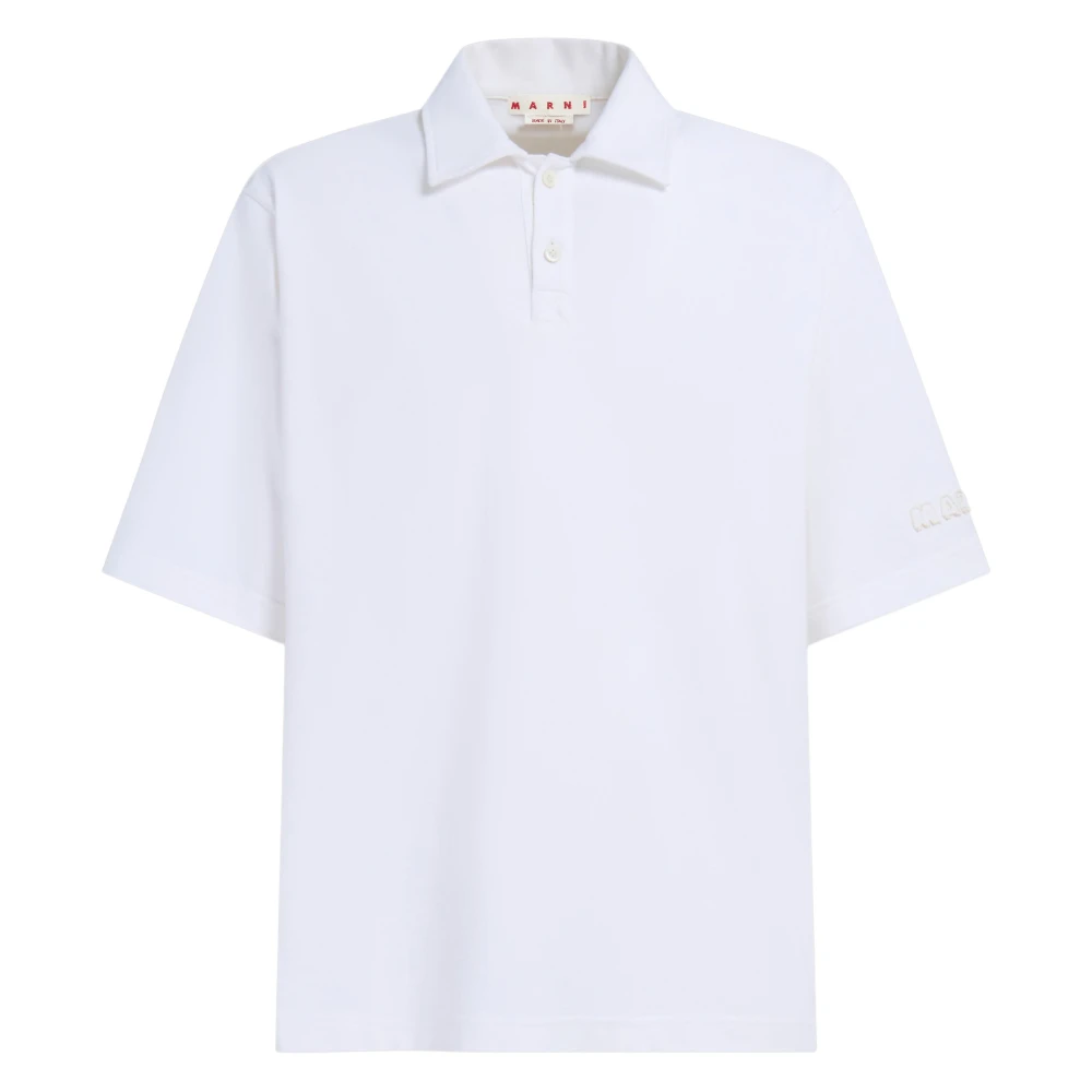 Marni Men's White Polo Shirts, M, Oversized Polo Shirt