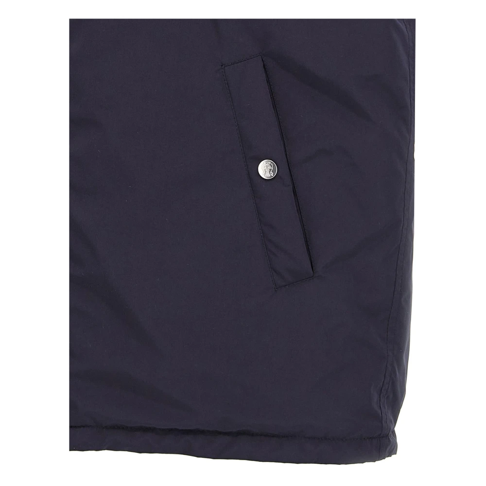 BRUNELLO CUCINELLI Kleurrijke Gewatteerde Thermore Vest Blue Heren