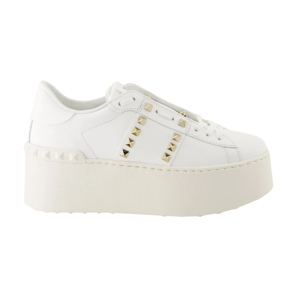 Valentino Garavani Women's White Sneakers, 7 Uk, Flatform Rockstud Untitled Sneaker