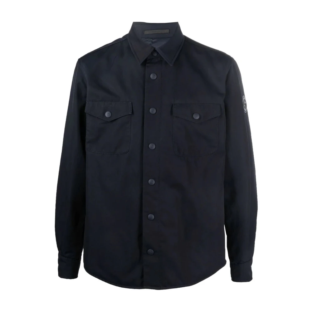 Giorgio Armani Men's Blue Shirt Long Sleeve - Light Jackets - M - Jackets