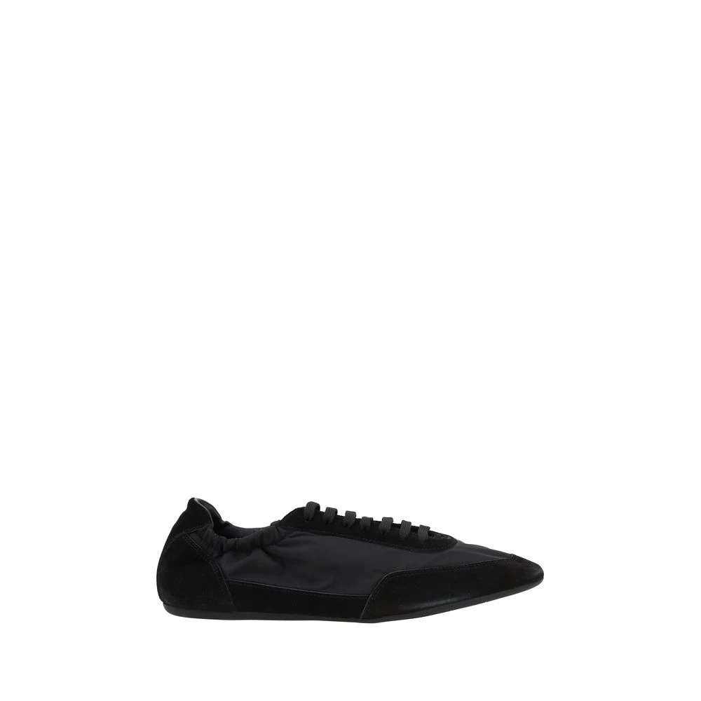 Prada Men's Black Logoed Sneakers With Suede Details