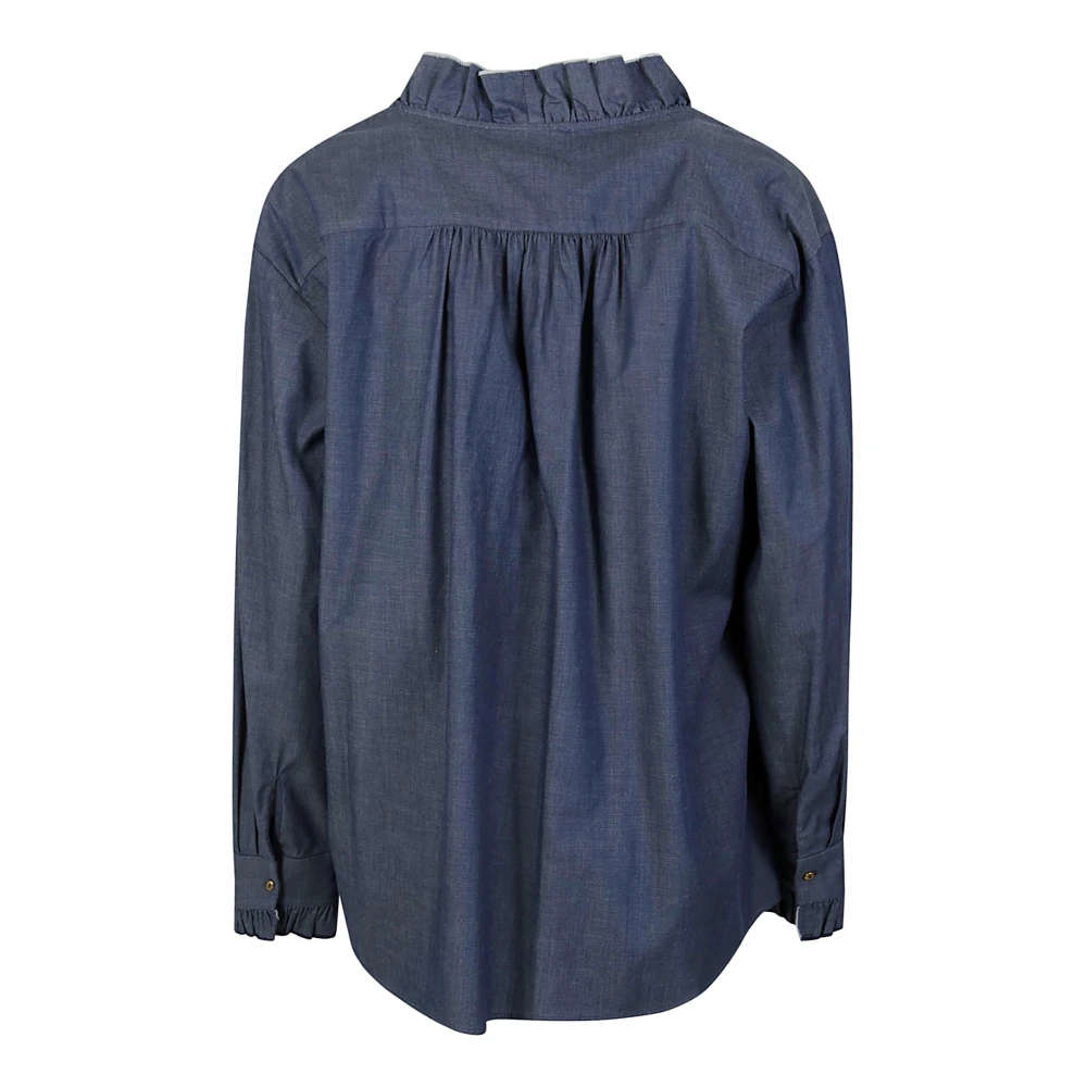 Momoni Rode Denim Overhemd Blue Dames