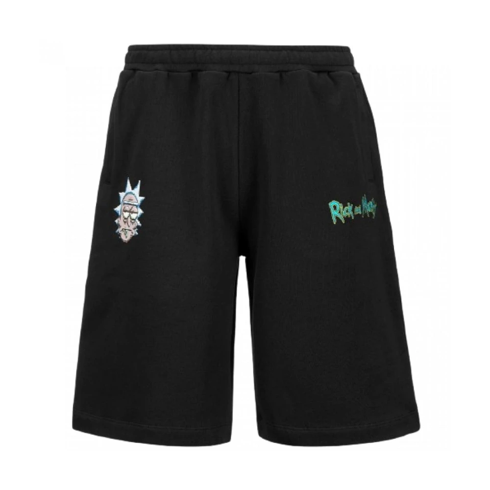 Kappa Katoenen Bermuda Shorts met geborduurde logo's Black Heren