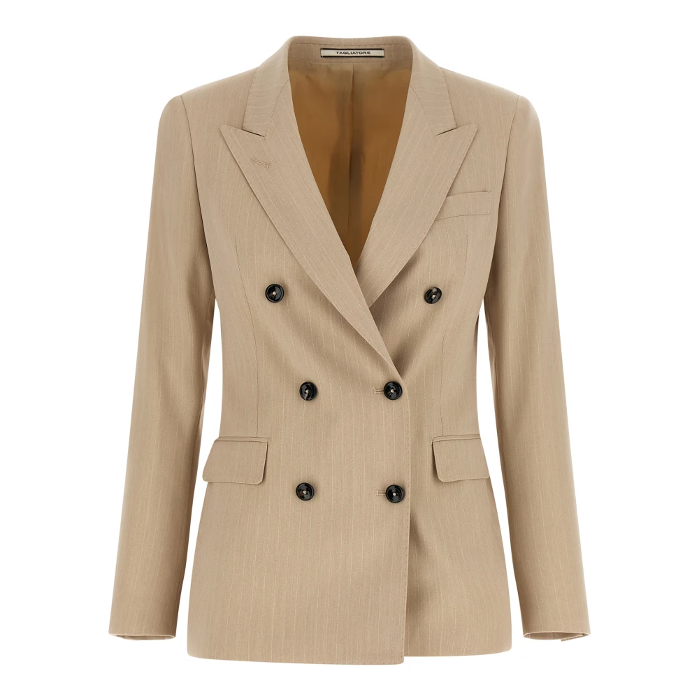 Tagliatore Vrouw Beige Jassen Dames, M, Parigi Double-Breasted Blazer