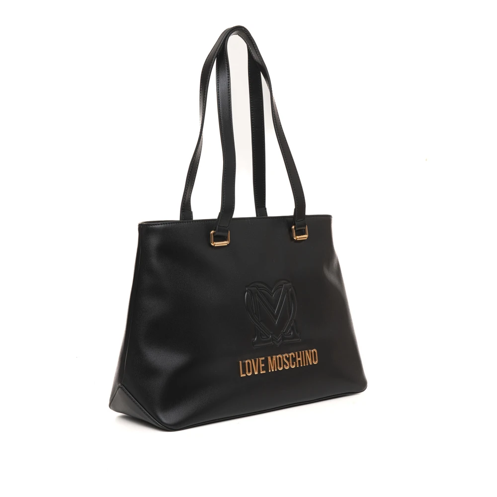 Love Moschino Stijlvolle Shopper Tas met Toprits Black Dames