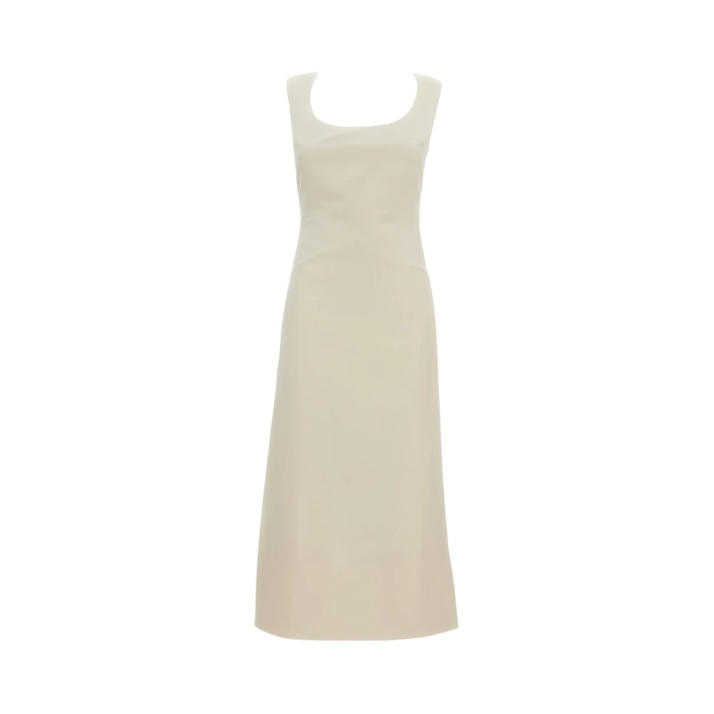 Jacquemus Women's Beige Midi Dresses, S, Tablier Dress