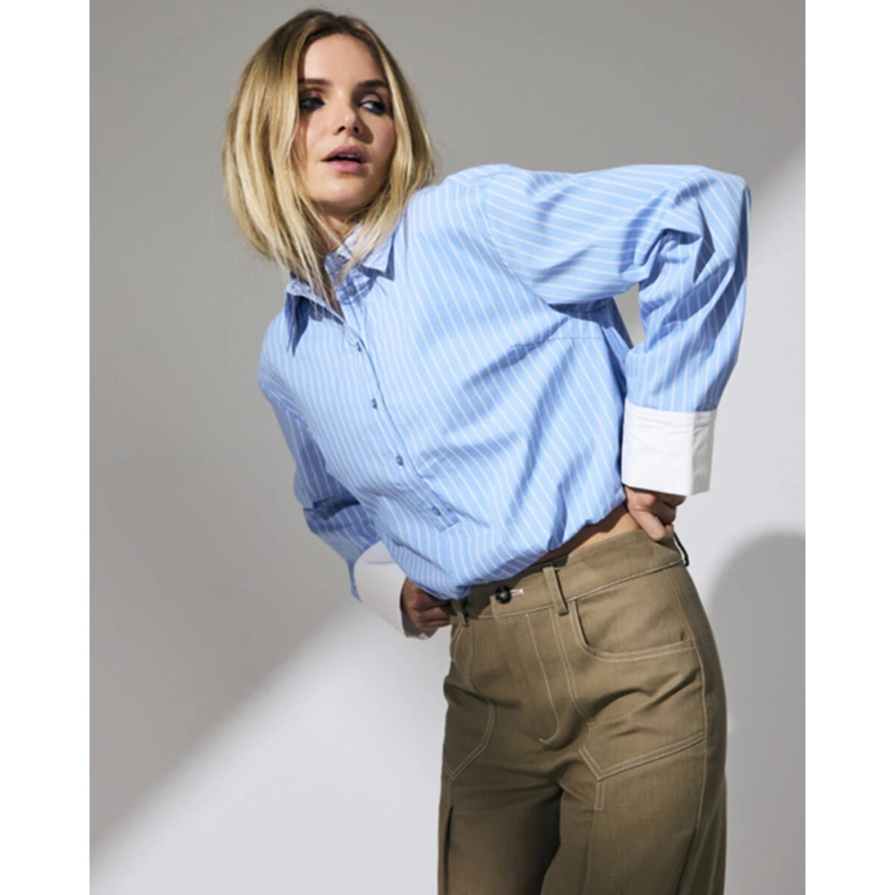 Co'Couture Ballonmouw Blouse Blue Dames