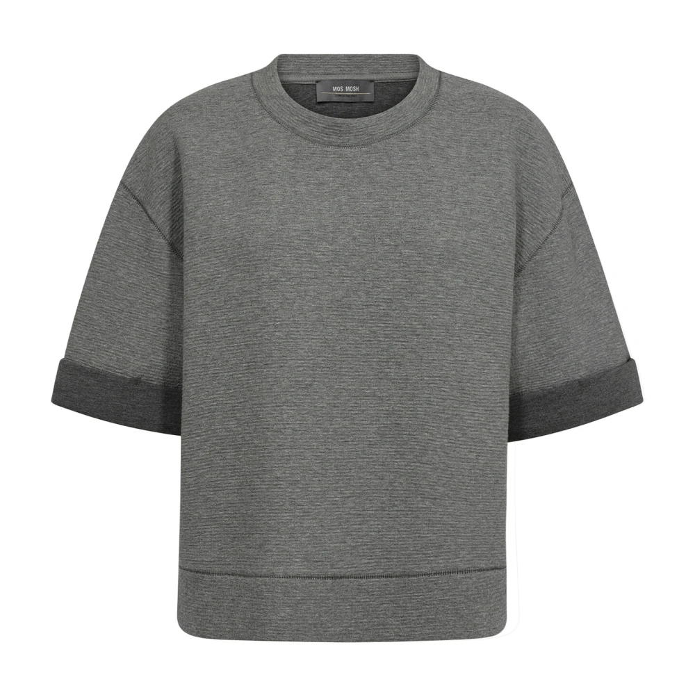MOS MOSH Boxy Silhouet Korte Mouw Sweatshirt Gray Dames