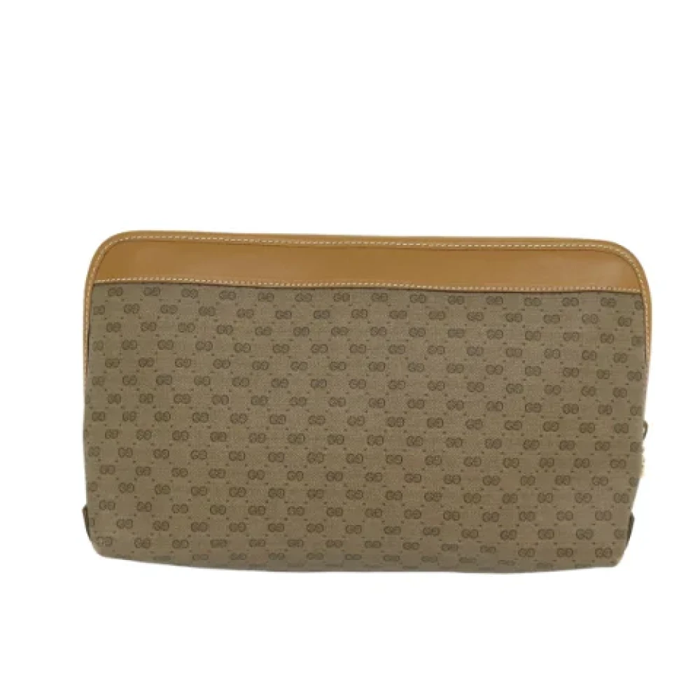 Gucci Vintage Pre-owned Leather clutches Beige Dames