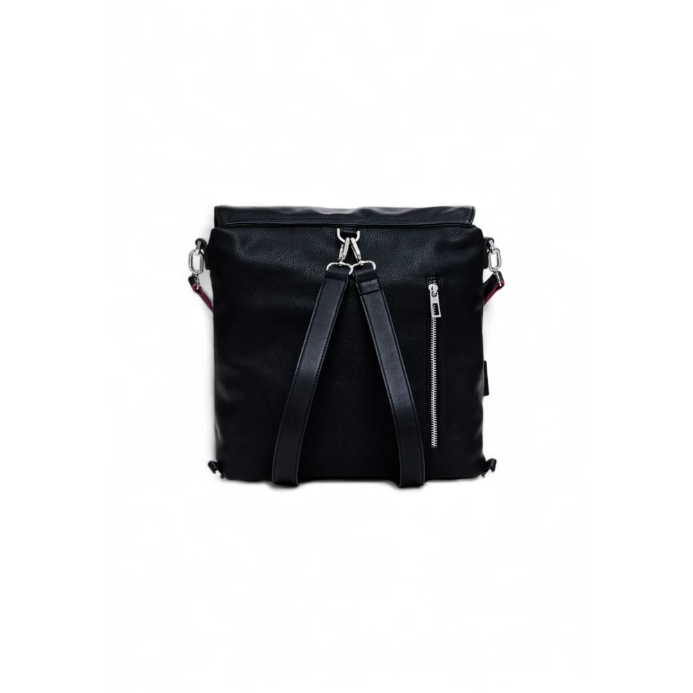 Desigual Zwarte Bedrukte Handtas Rugzak met Rits Black Dames