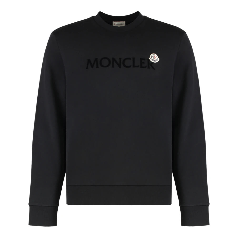 Moncler Men's Black Logo Cotton Sweatshirt