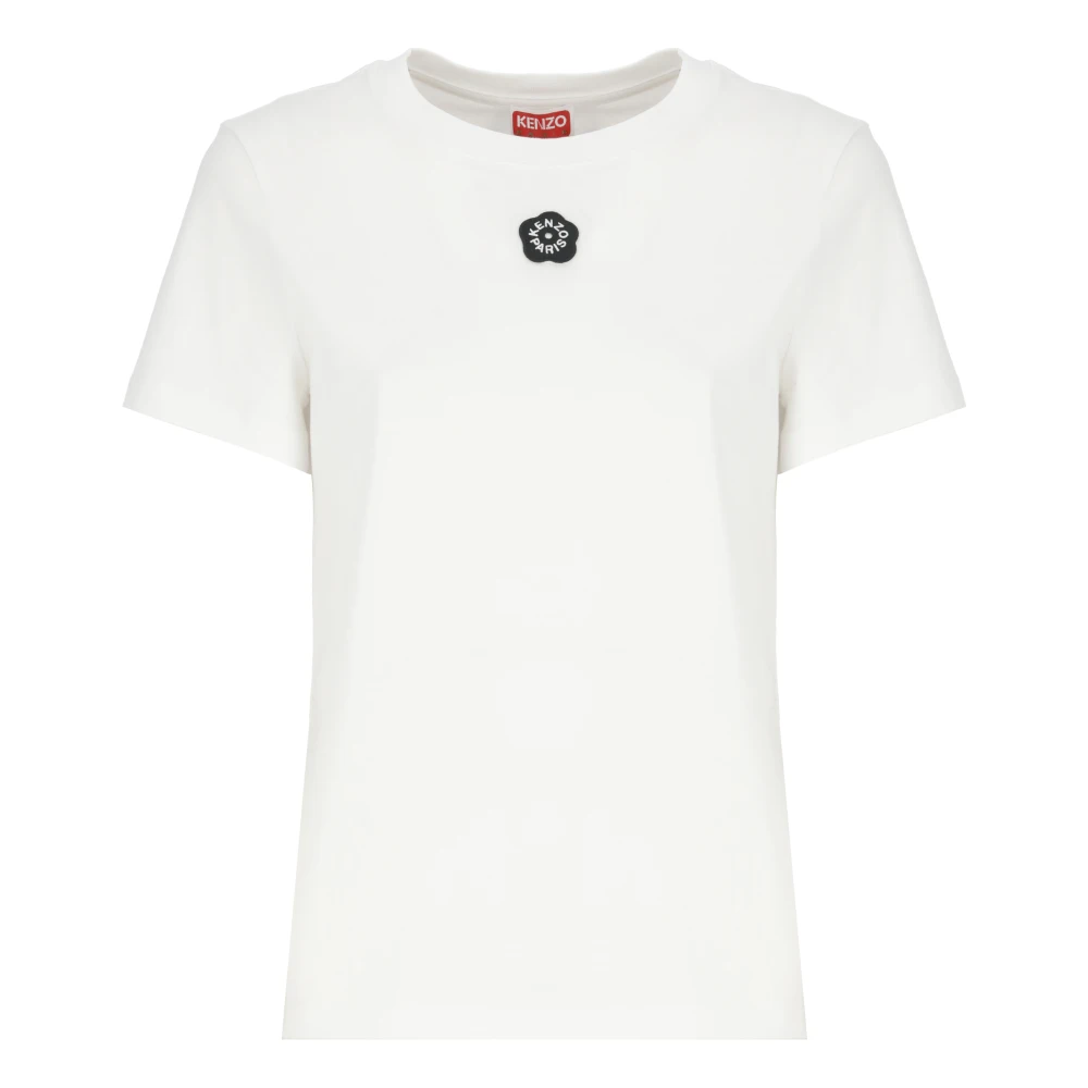 Kenzo Vit T-shirt med Boke Flower-patch White, Dam