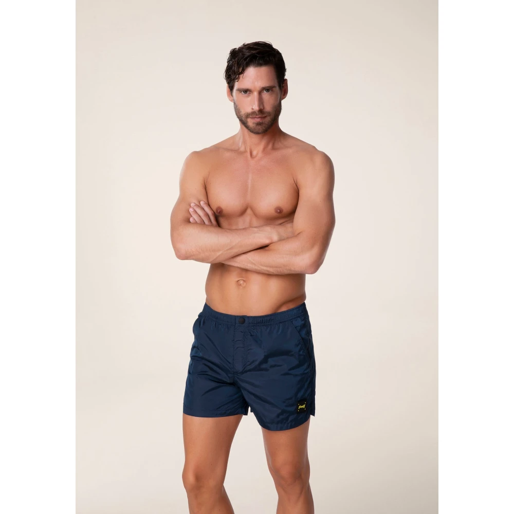 F**k Short Effetto Shantung Lucido Blue Heren