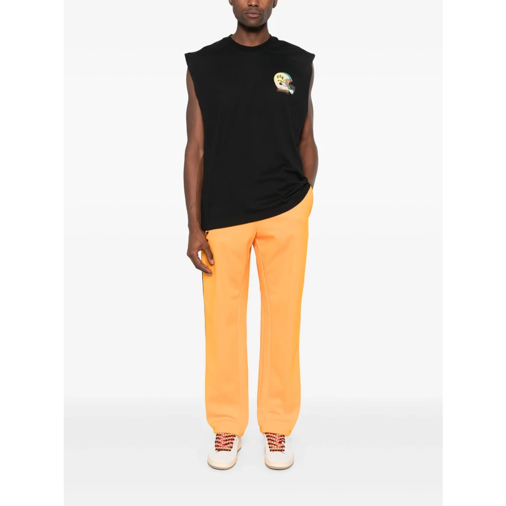 Barrow Mouwloze katoenen T-shirt met ronde hals Black Heren