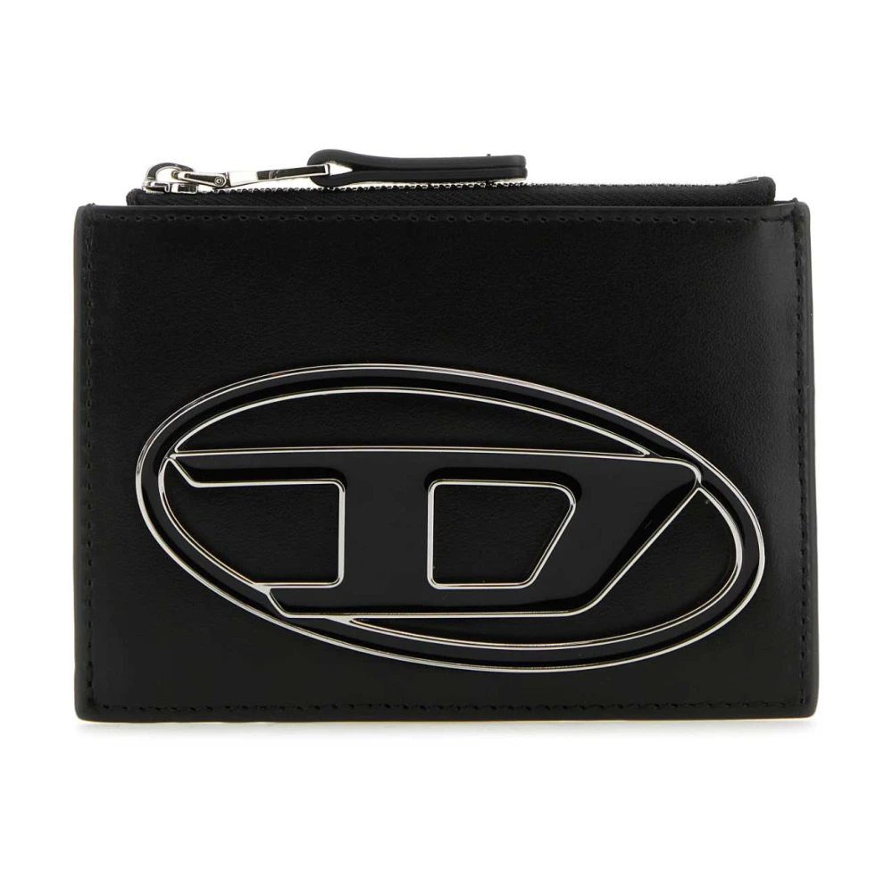 Diesel Zwarte Kaarthouder met Logo Plaque Black Dames