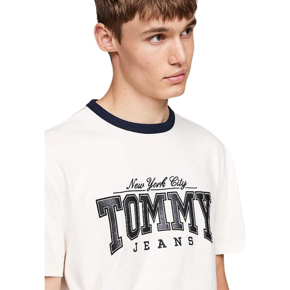 Tommy Hilfiger Witte T-shirt met metallic logo White Heren