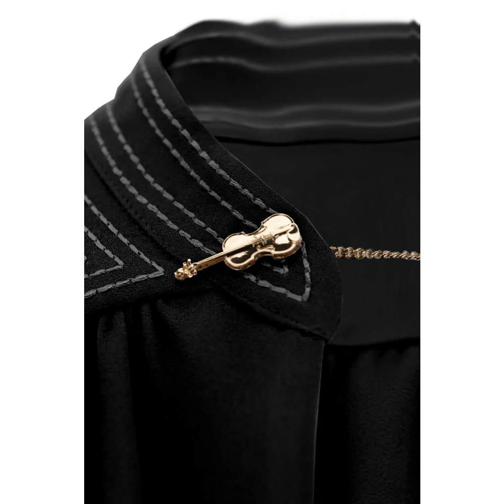 Elisabetta Franchi Korte jurk met rits en knoop Black Dames