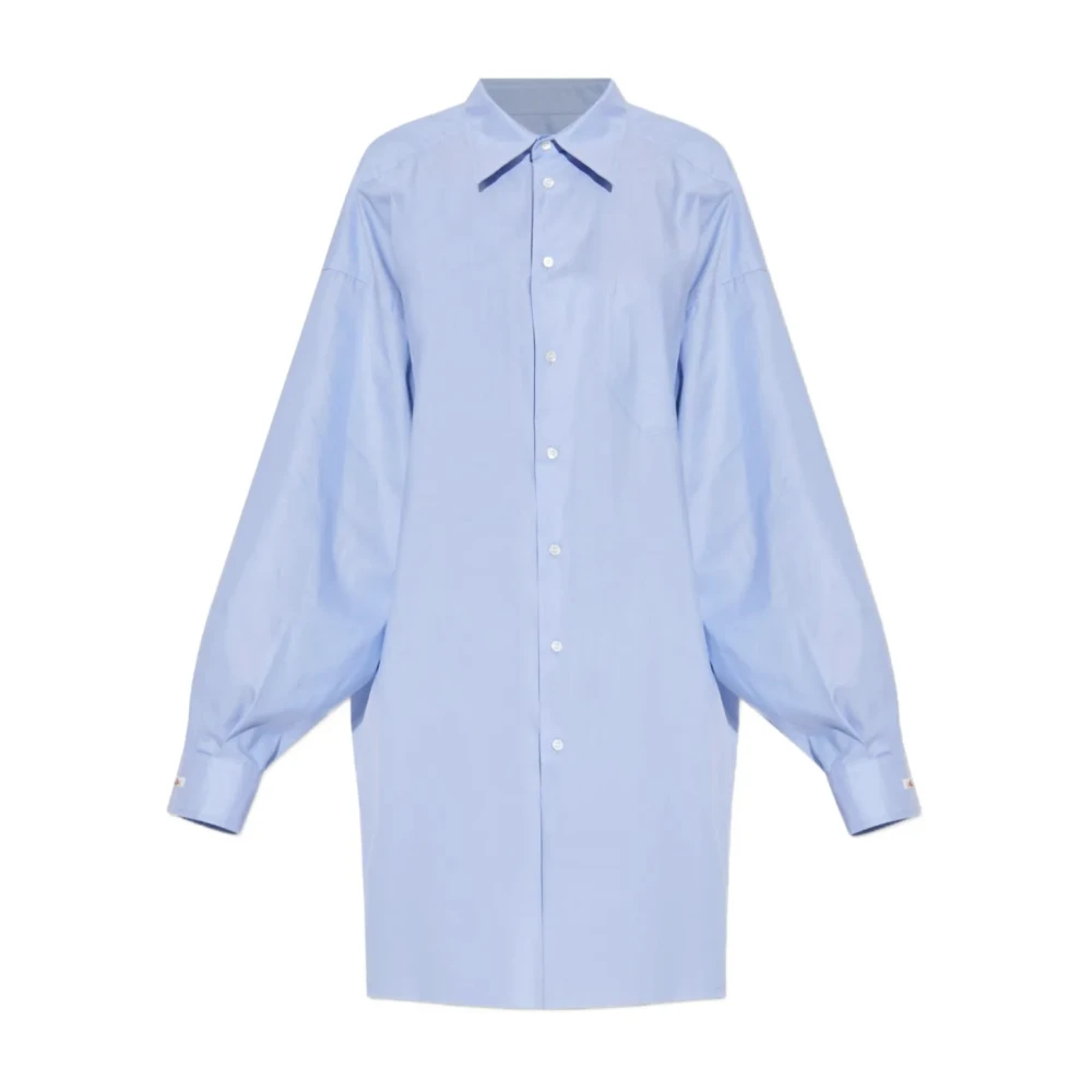 Maison Margiela Donna Blu - Camicia A Maniche Lunghe - Blouses & Shirts - 3XS