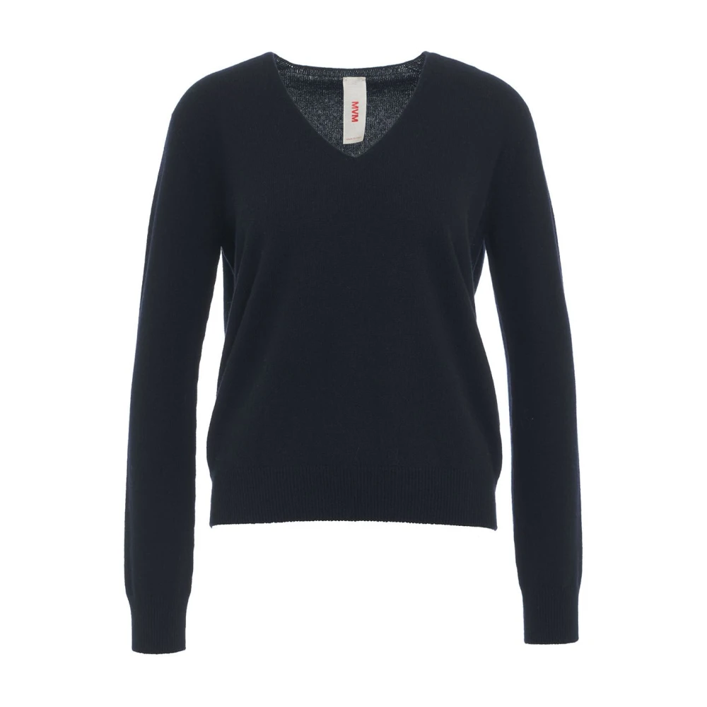 MVM Blauwe Cashmere Gebreide Trui Aw24 Blue Dames