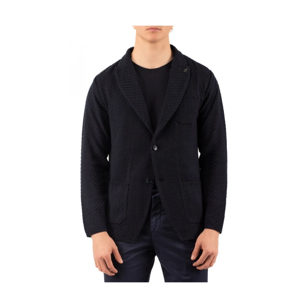 Paoloni Stijlvolle Cardigan voor Mannen Blue Heren