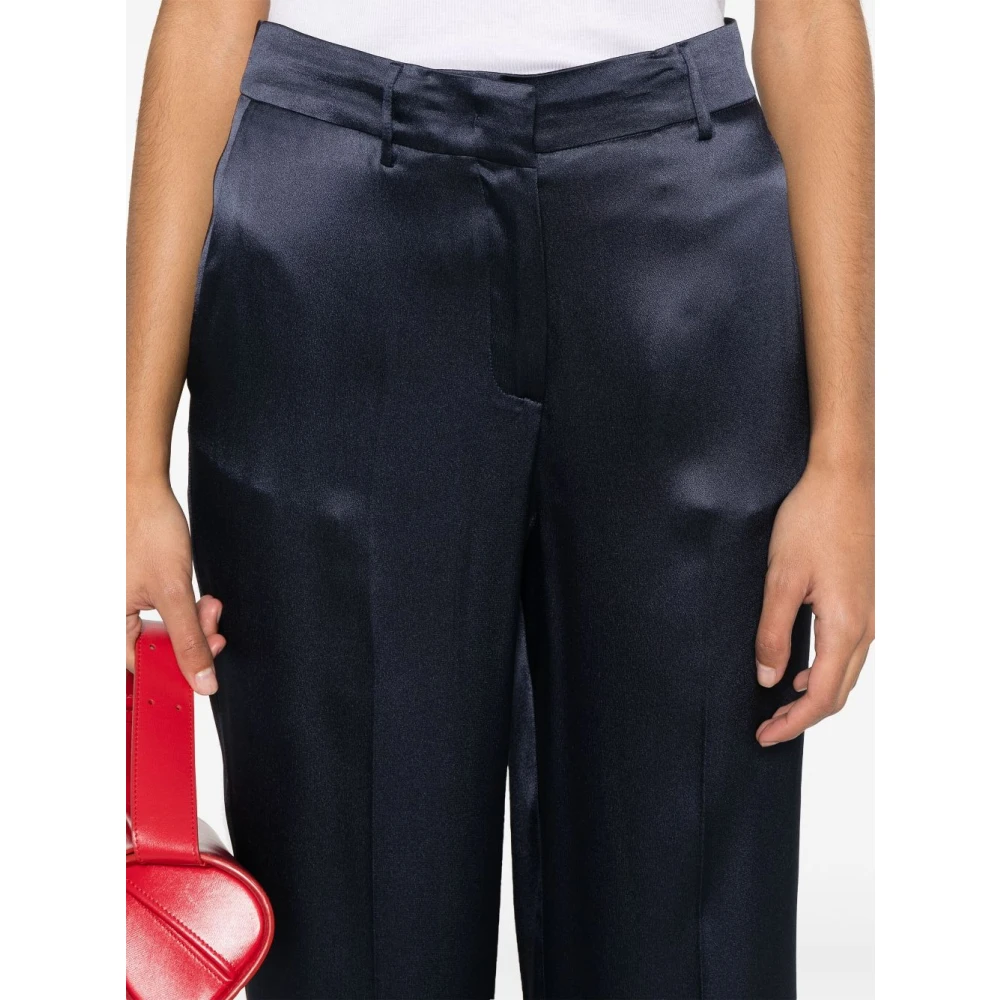 Semicouture Blauwe Broek met Riemlussen Blue Dames