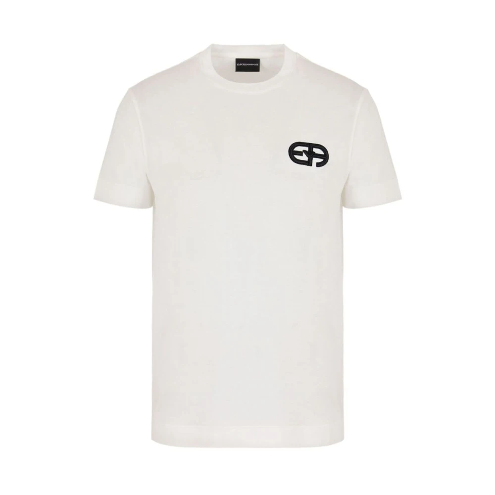 Emporio Armani Wit Logo Crew Neck T-shirt White Heren