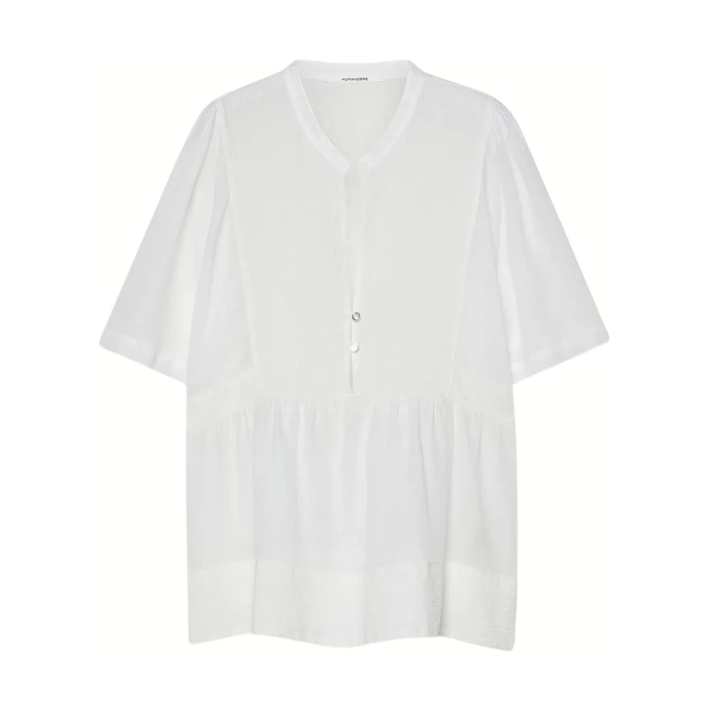 Pomandère Women's White Blouses, Xs, Soft Blouse