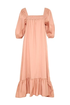 Rosa Bomull Poplin Klänning