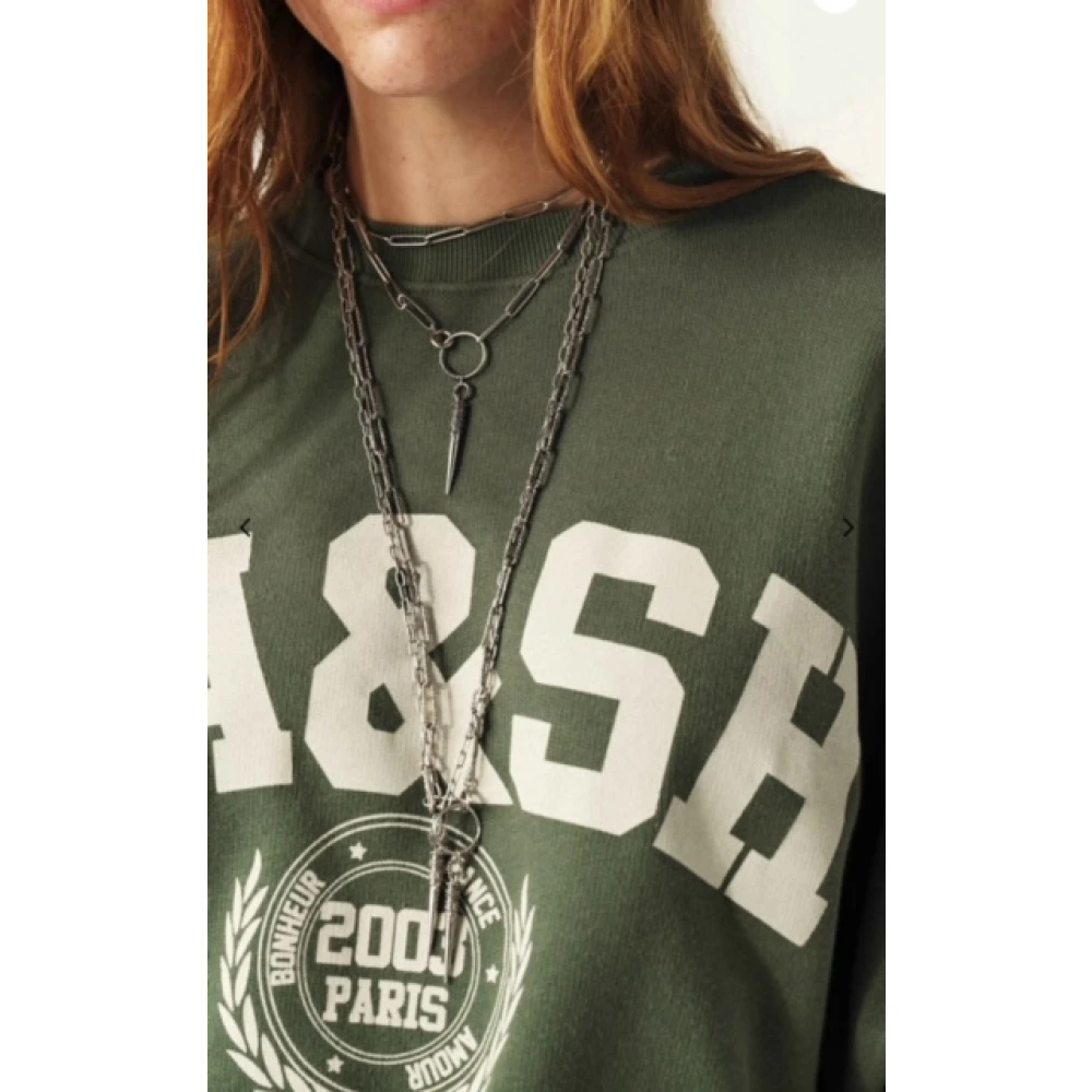 BA&SH Jersey Sweatshirt Green Dames