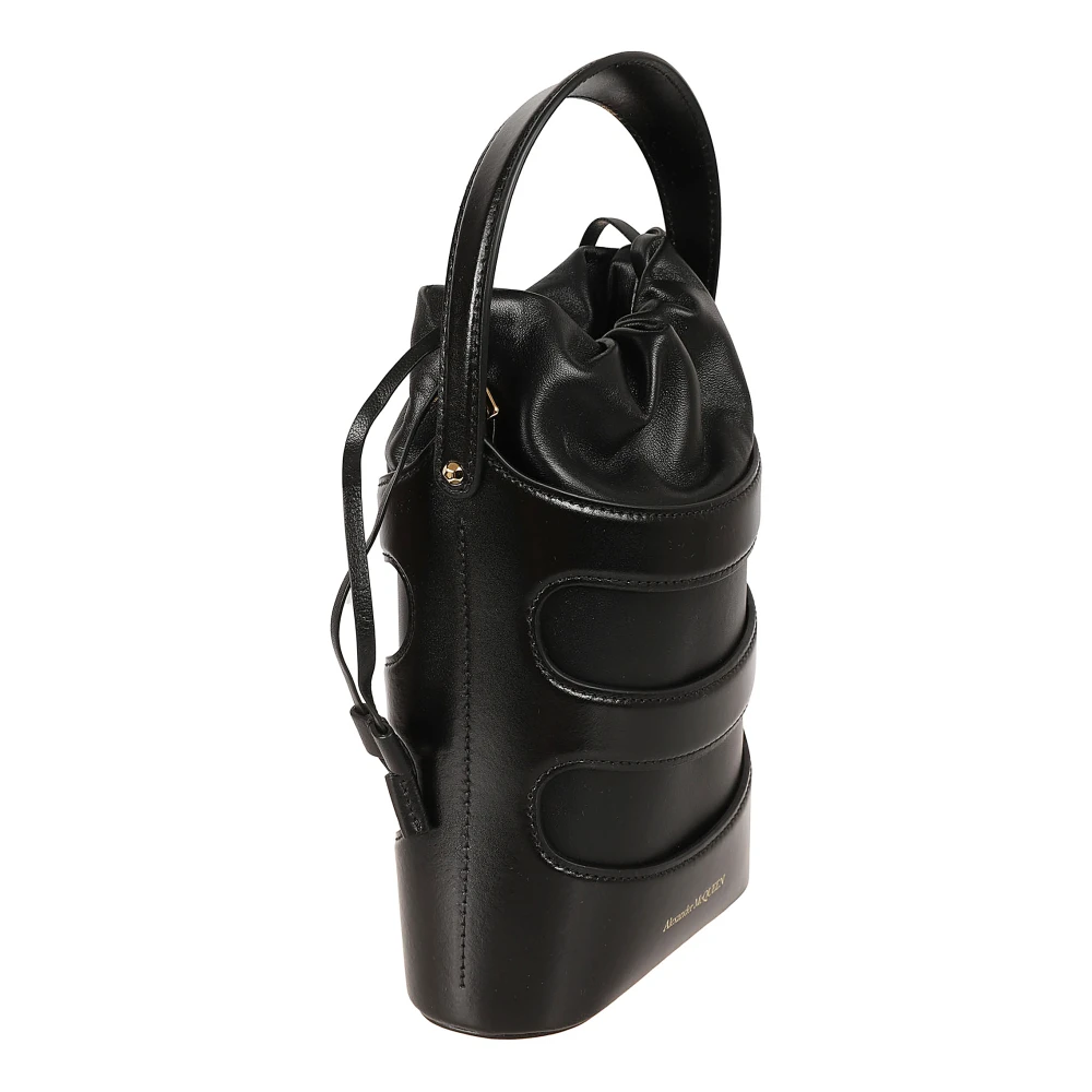 alexander mcqueen Zwarte Rise Mini Bucket Tas Black Dames