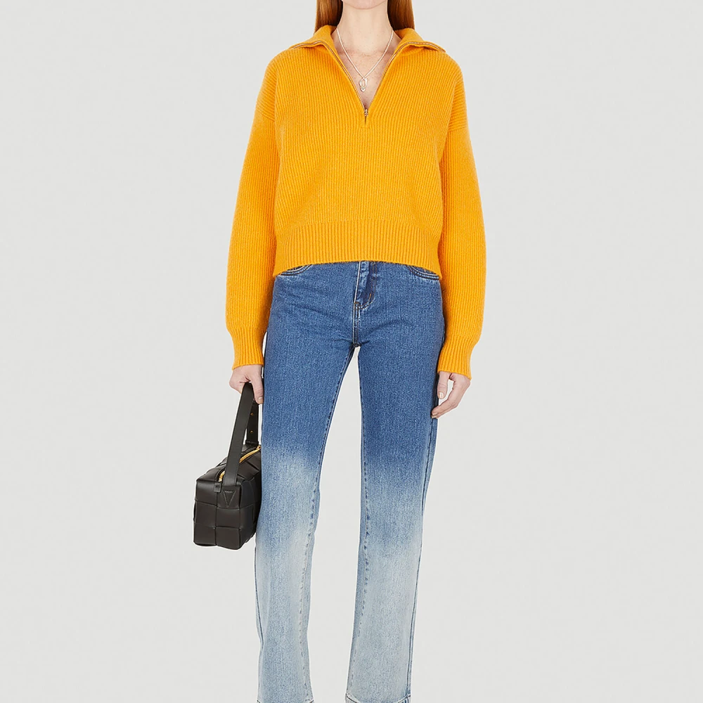 Wynn Hamlyn Gebreide Trui met Trechterhals Orange Dames